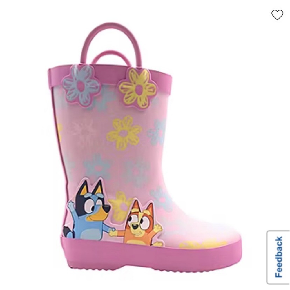 Bluey Pink Floral Kids‎ Rain Boots